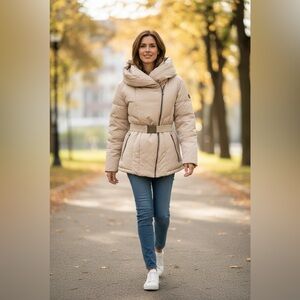 Zara Beige Puffer Jacket